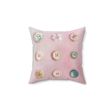 Sew Sweet Sewing Buttons Spun Polyester Square Pillow