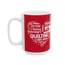 Quilting Word Cloud Ceramic Mug, (11oz, 15oz)