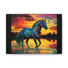 Colorful Modern Horse - Canvas Gallery Wraps - Black