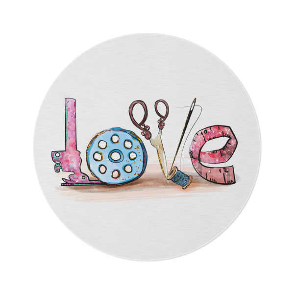 Sewing Love Round Rug