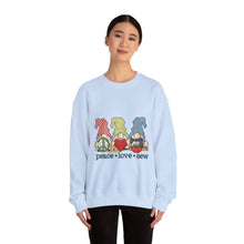 Peace, Love, Sew Gnomes Unisex Heavy Blend™ Crewneck Sweatshirt