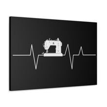 Sewing Machine Heart Beat - Black - Canvas Gallery Wraps