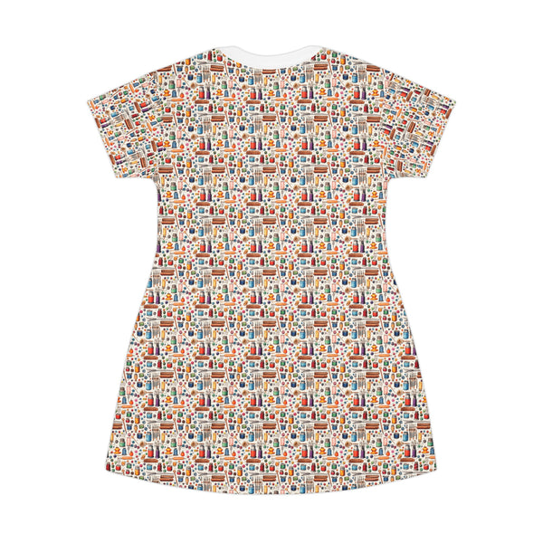 Watercolor Sewing Supplies 1 T-Shirt Dress