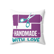 Handmade with Love Spun Polyester Square Pillow