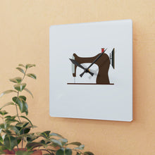 Vintage Sewing Machine Acrylic Wall Clock - White
