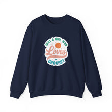 Just A Girl Crochet Unisex Heavy Blend™ Crewneck Sweatshirt