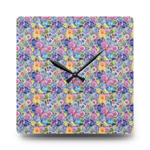 Packed Watercolor Buttons Acrylic Wall Clock