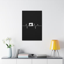 Sewing Machine Heart Beat - Black - Canvas Gallery Wraps