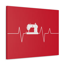 Sewing Machine Heart Beat - Red - Canvas Gallery Wraps