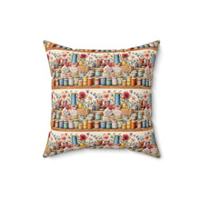 Watercolor Sewing Supplies 2 Spun Polyester Square Pillow