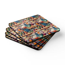 Watercolor Sewing Supplies 3 Corkwood Coaster Set
