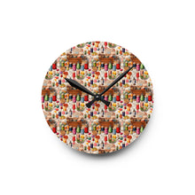 Watercolor Sewing Supplies 11 Acrylic Wall Clock
