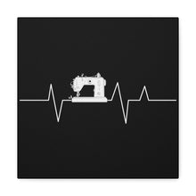 Sewing Machine Heart Beat - Black - Canvas Gallery Wraps