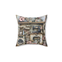 Sew Sweet Sewing Scene 2 Spun Polyester Square Pillow