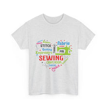 Colorful Sewing Word Cloud Unisex Heavy Cotton Tee