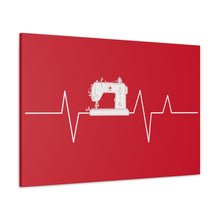 Sewing Machine Heart Beat - Red - Canvas Gallery Wraps