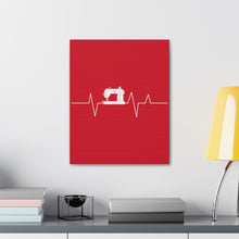 Sewing Machine Heart Beat - Red - Canvas Gallery Wraps