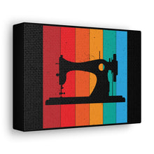 Retro Sewing Machine - Black - Canvas Gallery Wraps