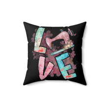 Sewing Love Spun Polyester Square Pillow - Black