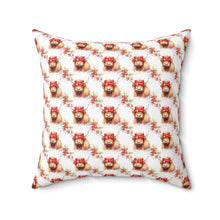 Highland Cow with Headband Spun Polyester Square Pillow