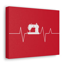 Sewing Machine Heart Beat - Red - Canvas Gallery Wraps