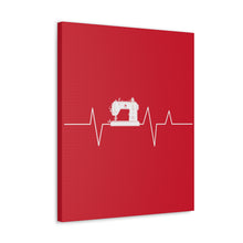 Sewing Machine Heart Beat - Red - Canvas Gallery Wraps