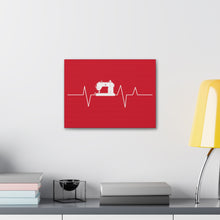 Sewing Machine Heart Beat - Red - Canvas Gallery Wraps