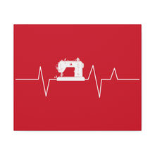 Sewing Machine Heart Beat - Red - Canvas Gallery Wraps