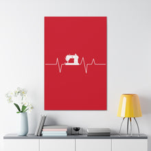 Sewing Machine Heart Beat - Red - Canvas Gallery Wraps