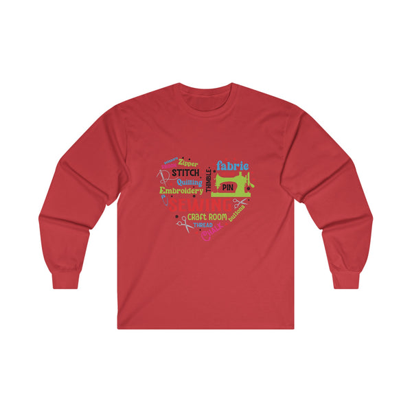 Colorful Sewing Word Cloud Unisex Ultra Cotton Long Sleeve Tee