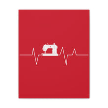 Sewing Machine Heart Beat - Red - Canvas Gallery Wraps