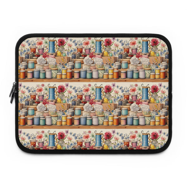 Watercolor Sewing Supplies 2 Laptop Sleeve