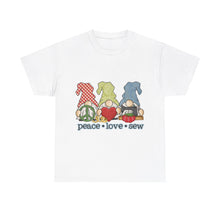 Peace, Love, Sew Gnomes Unisex Heavy Cotton Tee