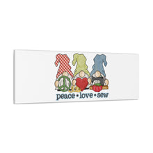 Peace, Love, Sew Gnomes - Canvas Gallery Wraps - White