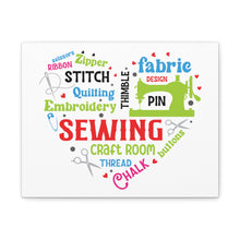 Colorful Sewing Word Cloud - Canvas Gallery Wraps