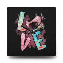 Sewing Love Acrylic Wall Clock - Black