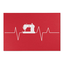 Sewing Machine Heart Beat Area Rugs - Red