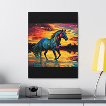 Colorful Modern Horse - Canvas Gallery Wraps - Black