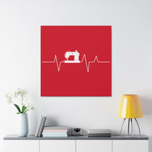 Sewing Machine Heart Beat - Red - Canvas Gallery Wraps