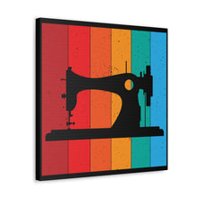 Retro Sewing Machine - Black - Canvas Gallery Wraps