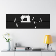 Sewing Machine Heart Beat - Black - Canvas Gallery Wraps