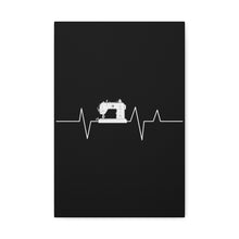 Sewing Machine Heart Beat - Black - Canvas Gallery Wraps