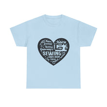 Black Sewing Word Cloud Unisex Heavy Cotton Tee