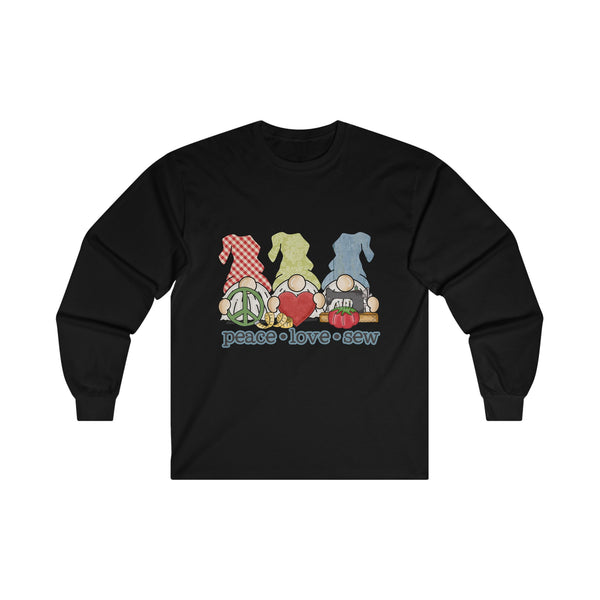 Peace, Love, Sew Gnomes Unisex Ultra Cotton Long Sleeve Tee