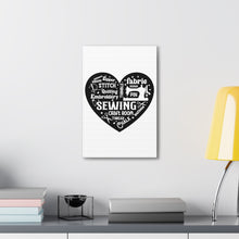 Black Sewing Word Cloud - Canvas Gallery Wraps