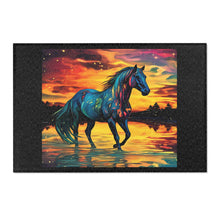 Colorful Modern Horse Area Rugs - White