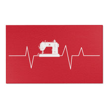 Sewing Machine Heart Beat Area Rugs - Red