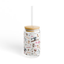 Sewing Elements White Sipper Glass, 16oz