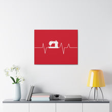 Sewing Machine Heart Beat - Red - Canvas Gallery Wraps