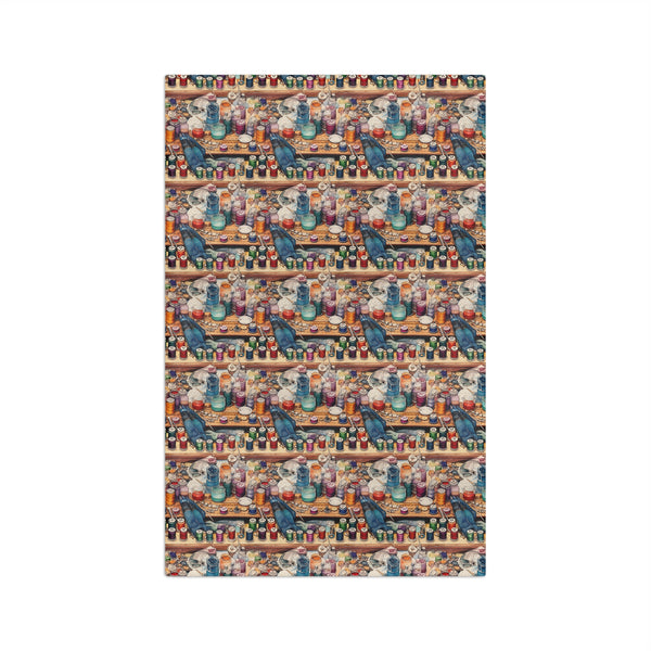 Watercolor Sewing Supplies 3 Microfiber Tea Towel
